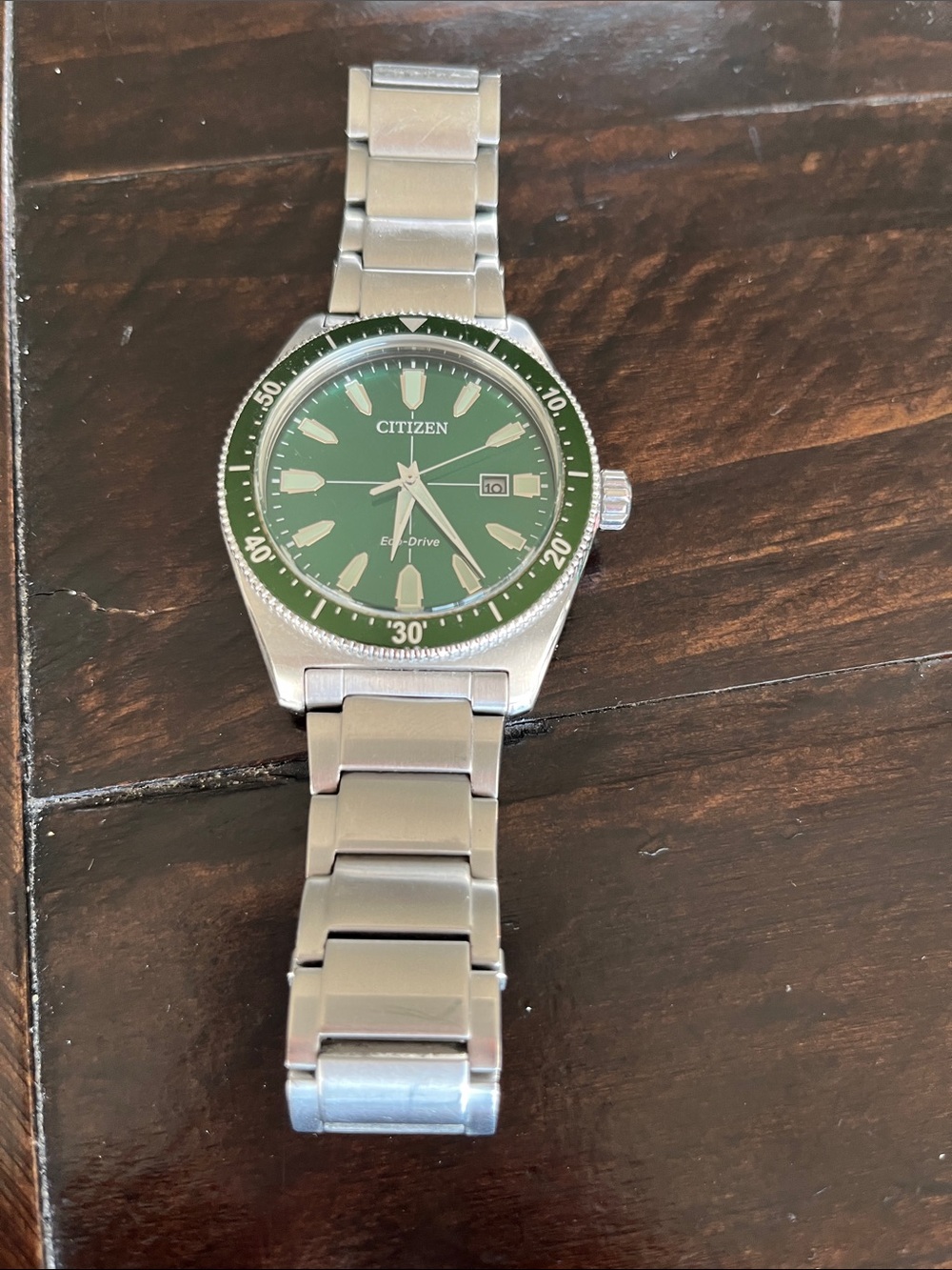Citizen Eco-Drive Marine Diver Men's Watch with Green Dial and Bezel